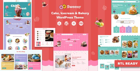 Sweeny – Cake, Ice Cream & Bakery Store WordPress Theme