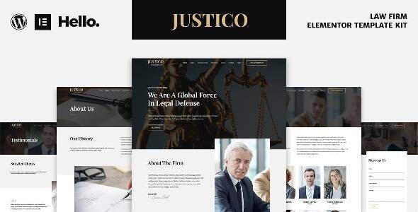JUSTICO – Law Firm Elementor Template Kit